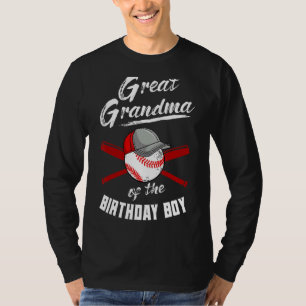 Great Grandma Of The Birthday Boy Baseball Bday Pa T-Shirt