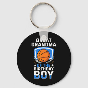 Great Grandma Of The Birthday Boy Bysketbyll Famil Keychain