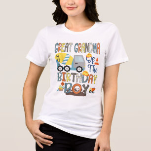 Great Grandma Of The Birthday Boy Construction Wor Tri-Blend Shirt