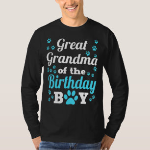 Great Grandma Of The Birthday Boy Dog Paw Bday Par T-Shirt