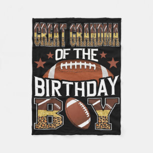 Great Grandma Of The Birthday Boy Football Baller Fleece Blanket