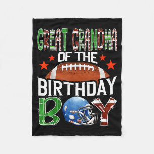 Great Grandma Of The Birthday Boy Game Day Footbal Fleece Blanket