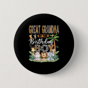 Great Grandma Of The Birthday Boy Jungle Safari An 2 Inch Round Button