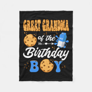 Great Grandma Of The Birthday Boy Milk Cookies 1st Fleece Blanket