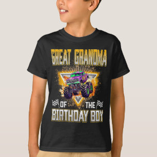 Great Grandma Of The Birthday Boy Monster Truck Bi T-Shirt