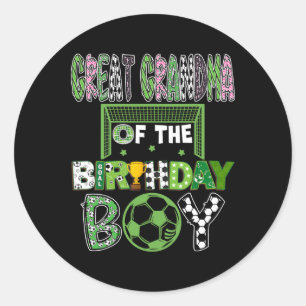 Great Grandma Of The Birthday Boy Soccer Player Bi Classic Round Sticker