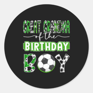Great Grandma Of The Birthday Boy Soccer Player Bi Classic Round Sticker