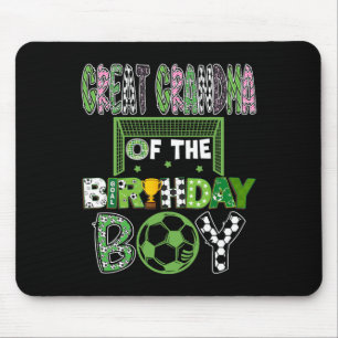 Great Grandma Of The Birthday Boy Soccer Player Bi Mouse Pad
