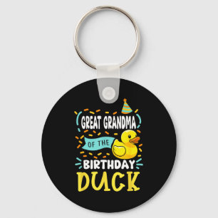 Great grandma of the birthday duck boy rubber duck keychain