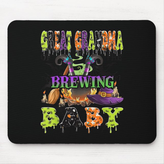 Great Grandma Of The Brewing Baby Halloween Baby S Mouse Pad (Front)