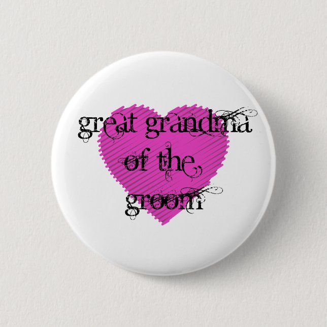 Great Grandma of the Groom 2 Inch Round Button (Front)