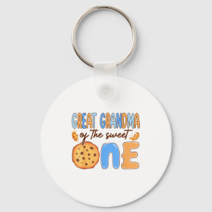 Great Grandma Of The Sweet One Cookies And Milk Bi Keychain