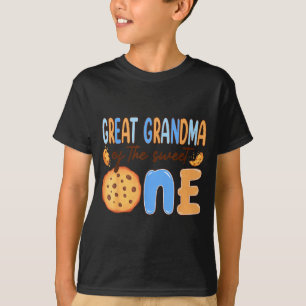 Great Grandma Of The Sweet One Cookies And Milk Bi T-Shirt