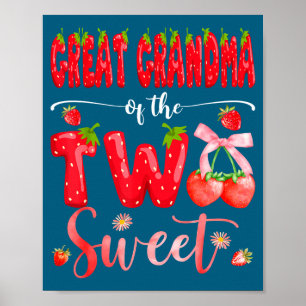 Great Grandma Of The Two Sweet 2nd Birthday Girl S Poster