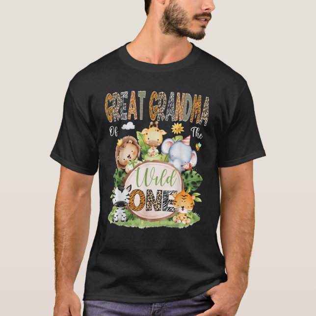 Great Grandma Of The Wild One 1St Birthday Kid Saf T-Shirt (Front)