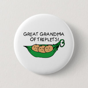 Great Grandma of Triplets 2 Inch Round Button