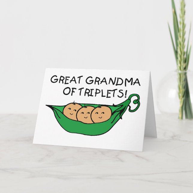 Great Grandma of Triplets Card (Front)