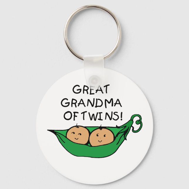 Great Grandma of Twins Pod Keychain (Front)