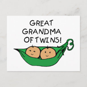 Great Grandma of Twins Pod Postcard
