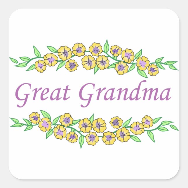 Great Grandma Square Sticker (Front)