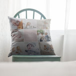 GREAT GRANDMA 'the most loved' Photo Collage Throw Throw Pillow<br><div class="desc">Trendy modern photo collage pillow for Great Grandma. Create your own personal gift with a 8 (eight) photo collage consisting of a square picture layout template, the text 'the most loved great grandma' and name/s. All text and colours can be changed to your own personal taste by using the customize...</div>