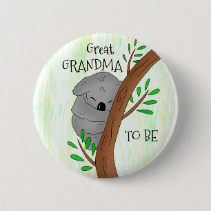 Great Grandma To Be   Koala Baby Shower 2 Inch Round Button