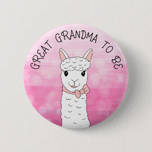 Great Grandma To Be with Pink Bow 2 Inch Round Button