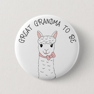 Great Grandma To Be with Pink Bow 2 Inch Round Button