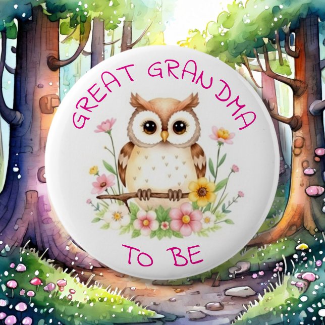 Great Grandma to be | Woodland  Baby Shower  2 Inch Round Button (Creator Uploaded)
