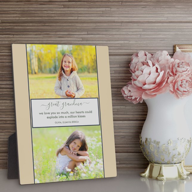 Great Grandma We love you Poem Custom 2 Photo Plaque (Creator Uploaded)