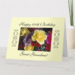 Great-grandma's 100th birthday LARGE Card