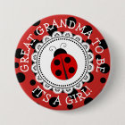"Great GrandmaTo Be" Ladybug Baby Shower Button