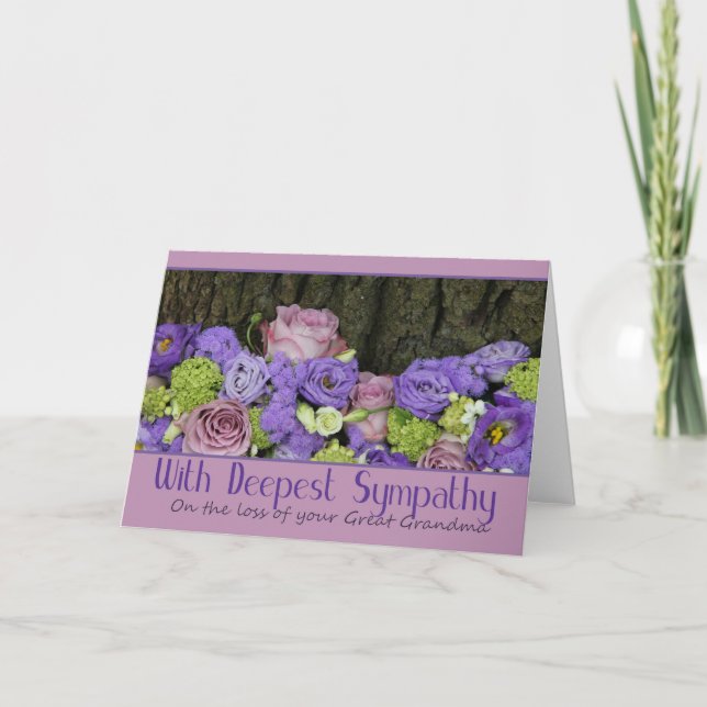 Great grandmother loss Rose sympathy Card (Front)