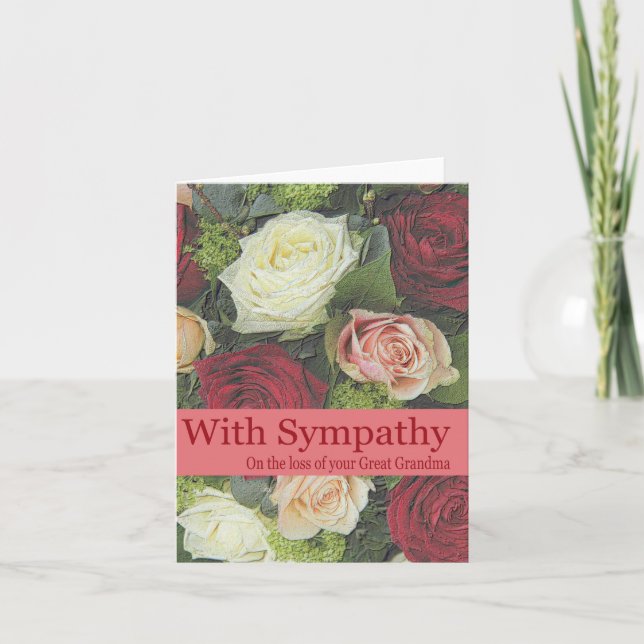 Great grandmother loss Rose sympathy Card (Front)