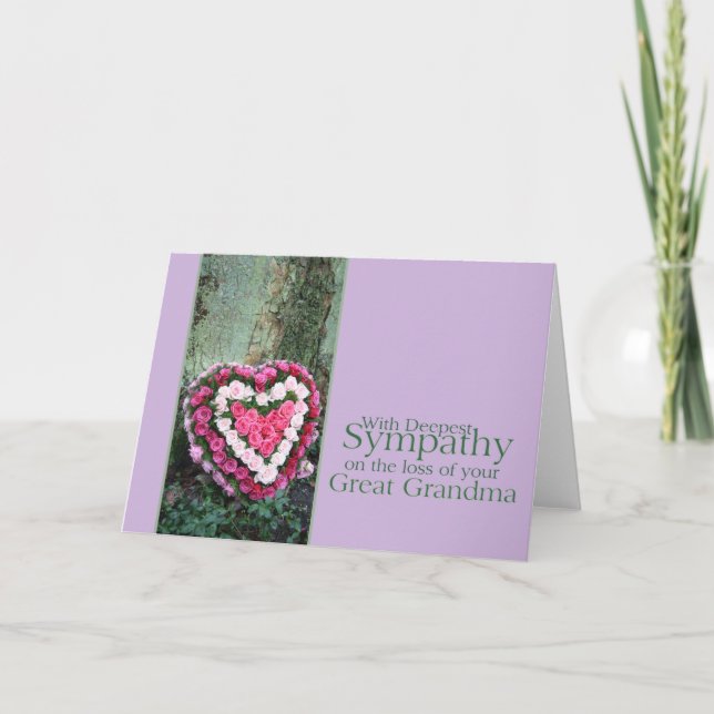Great grandmother loss Rose sympathy Card (Front)