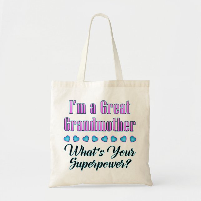 Great Grandmother Superpower Tote Bag (Front)