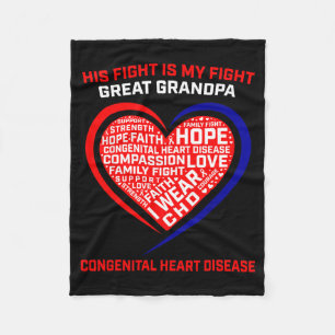 Great Grandpa Chd Awareness Month Products Heart D Fleece Blanket