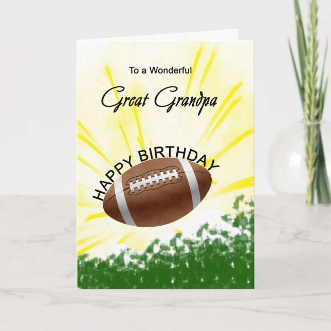 Great Grandpa Football Birthday Card (Front)