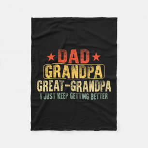Great Grandpa For Fathers Day Dad Papa Grandpa  Fleece Blanket