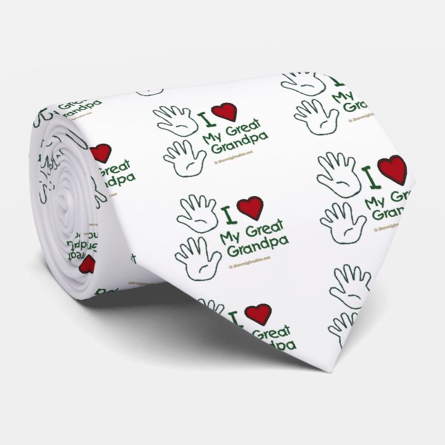 Great Grandpa Hands Heart Tie (Rolled)