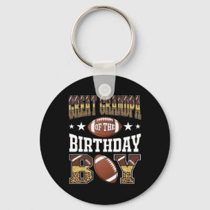 Great Grandpa Of The Birthday Boy Game Day Leopard Keychain