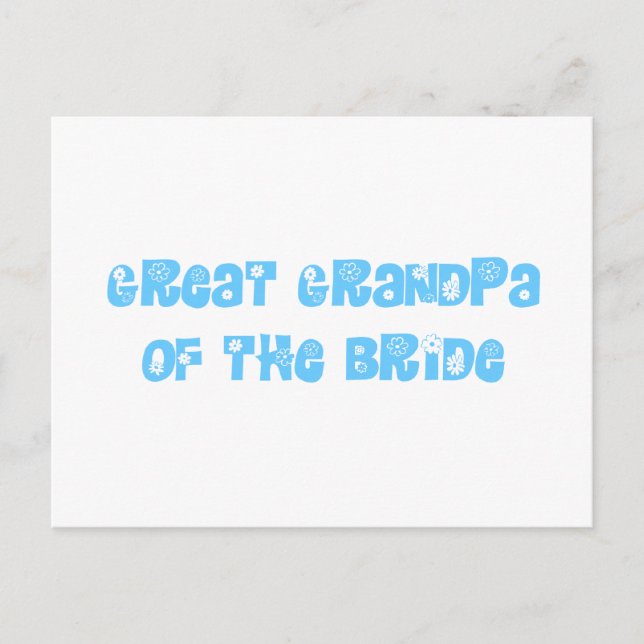 Great Grandpa of the Bride Postcard (Front)