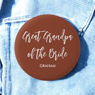 Great Grandpa of the Bride Terracotta 2 Inch Round Button