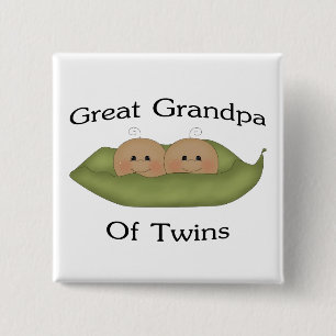 Great Grandpa Of Twins 2 Inch Square Button