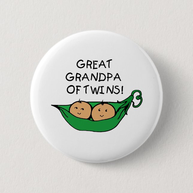Great Grandpa of Twins Pod 2 Inch Round Button (Front)