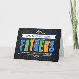 Great Grandpa on Father's Day Colorful Typography Card
