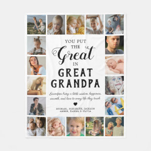 Great Grandpa Photo Fleece Blanket