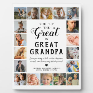 Great Grandpa Photo Keepsake Plaque