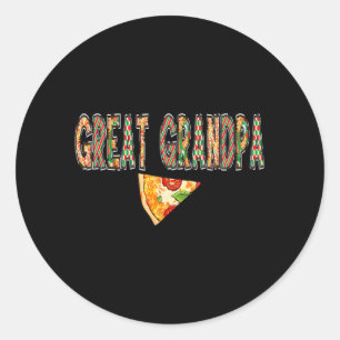 Great Grandpa Pizza Birthday Squad Crew Family Classic Round Sticker