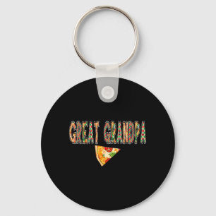 Great Grandpa Pizza Birthday Squad Crew Family Keychain